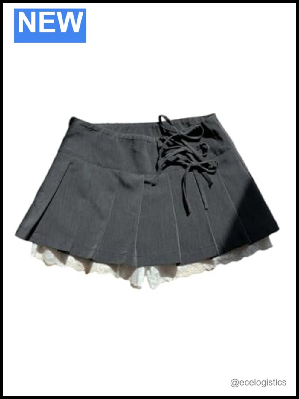 Pleated Lace Mini Skort with Built-In Shorts A-Line Skater Tennis Skirt